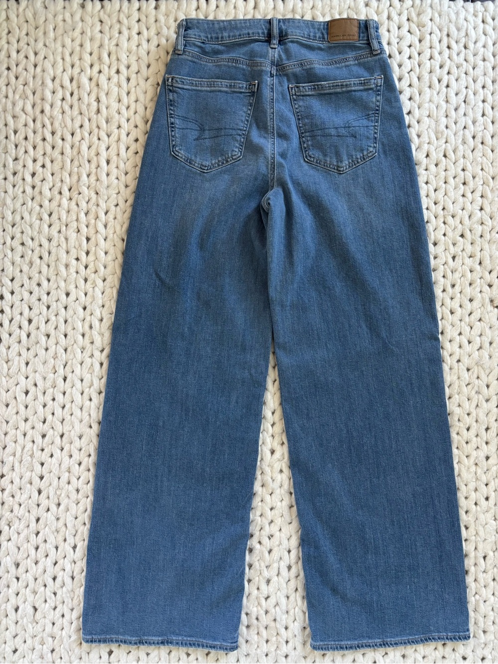 American Eagle Outfitters Women's Medium Blue Baggy Wide Leg Jeans - Picture 4 of 4